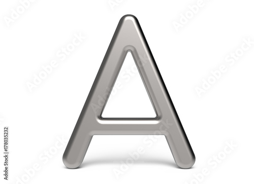 3D render metallic alphabet A