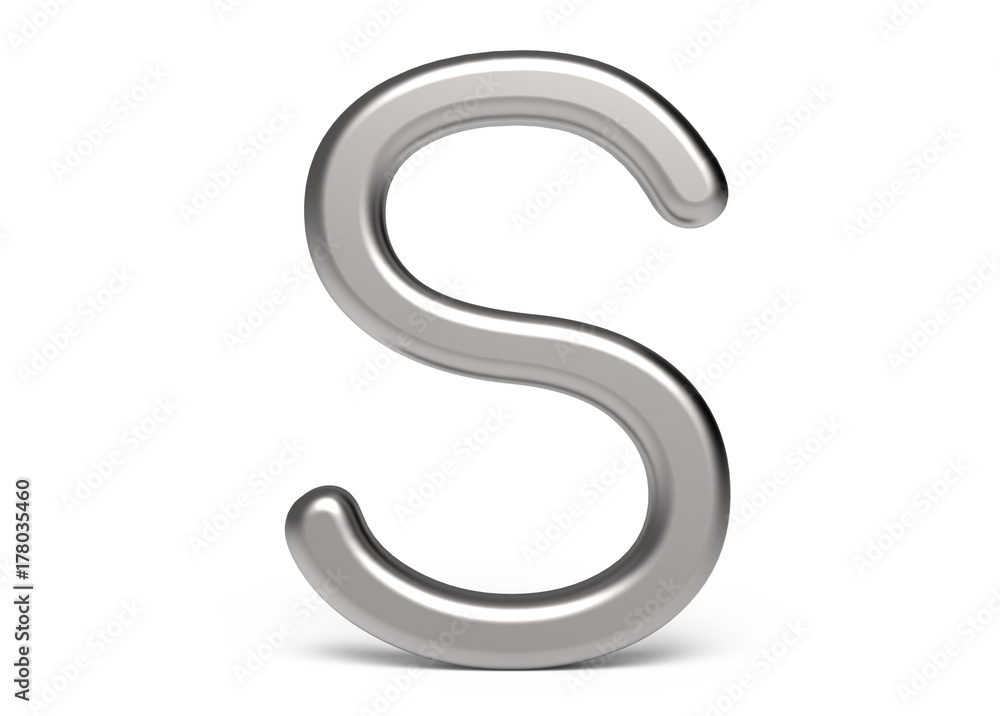 3D render metallic alphabet S 3D render metallic alphabet S