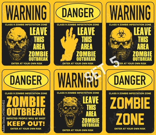 Poster zombie outbreak sign board