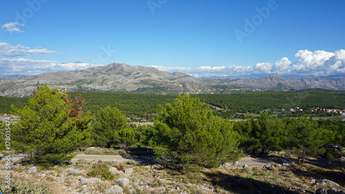 mountain view in the area of dubrovnik in croatia