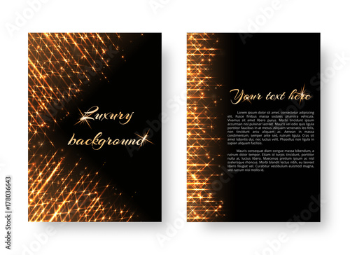 Bling background with glowing lights. Shiny texture on a black backdrop.