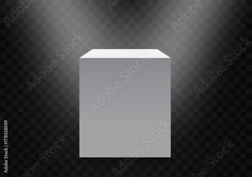 Pedestal, white empty 3d podium and spotlights vector illustration. Place for the exhibition. Vector EPS10