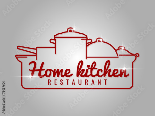 Home kitchen restaurant line logo