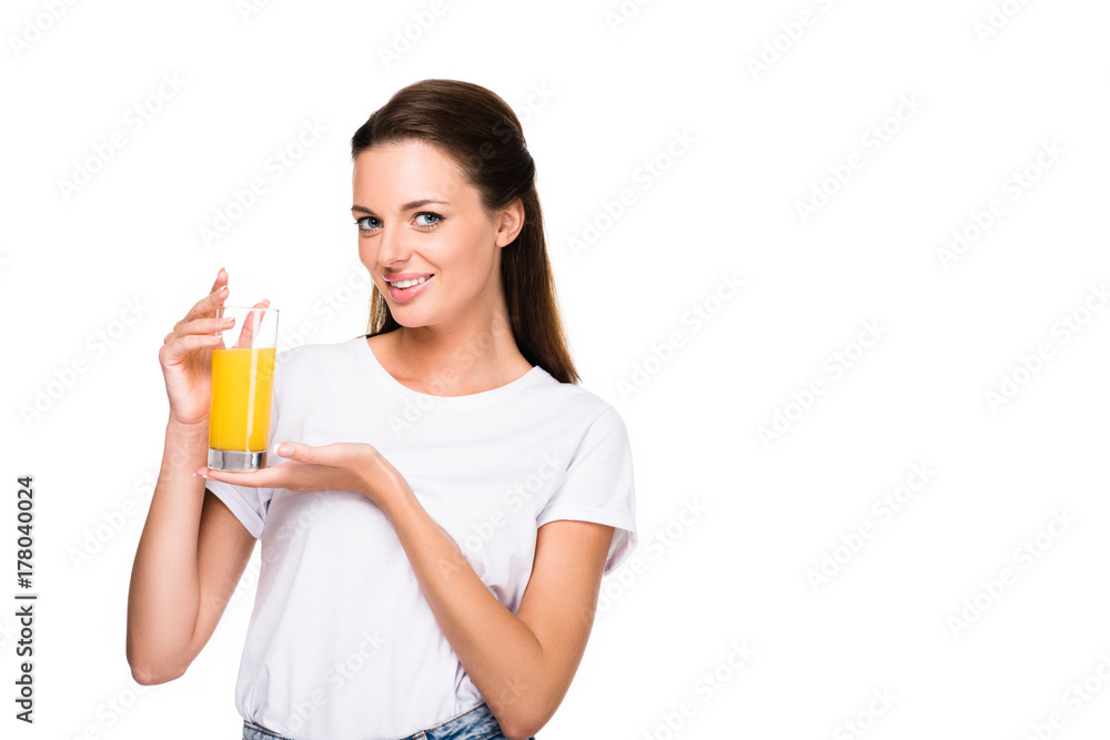 woman with glass of fresh juice woman with glass of fresh juice