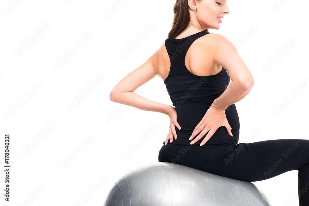 pregnant woman exercising on fitness ball pregnant woman exercising on fitness ball