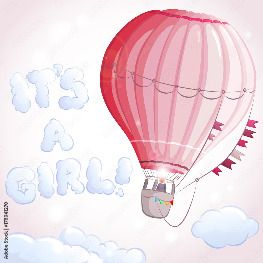 Fototapeta premium air balloon girl