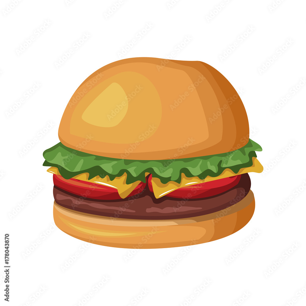 Hamburger fast food icon vector illustration graphic design Hamburger fast food icon vector illustration graphic design