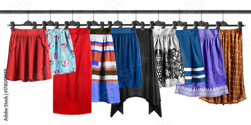 Skirt on clothes racks