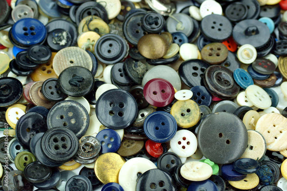Buttons on a old work table. Shallow depth of field. Buttons on a old work table. Shallow depth of field.