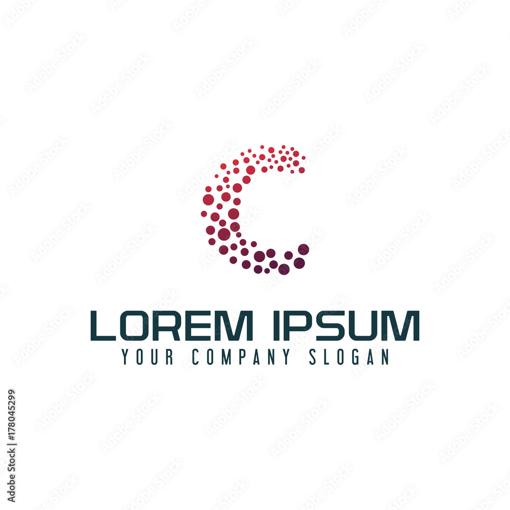 Fototapeta premium letter C internet logo design concept template
