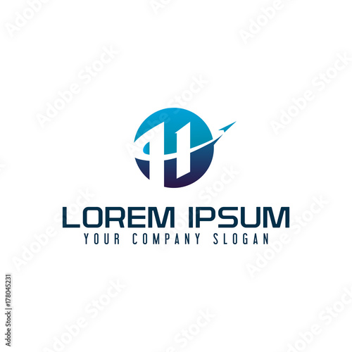 Free Download letter H travel logo design concept template - GFXLoad