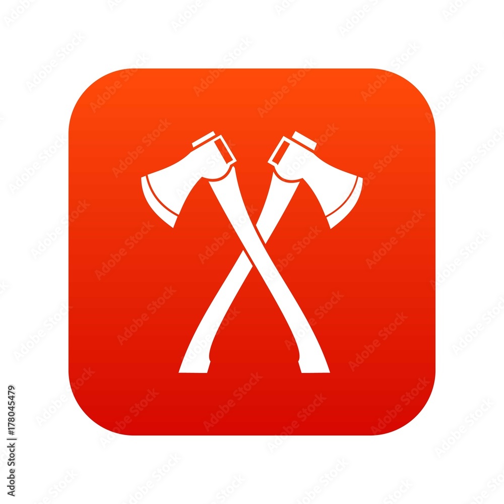 Two crossed axes icon digital red