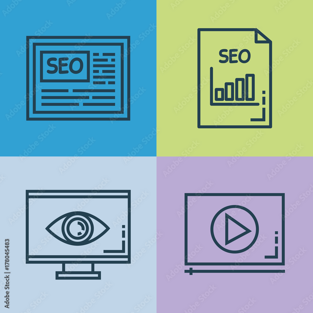 search engine optimization set icons search engine optimization set icons