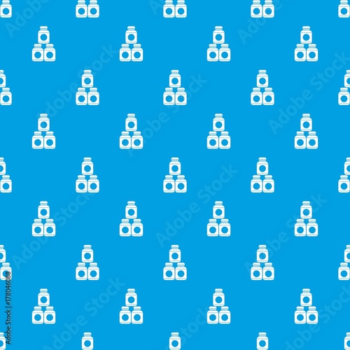 Sport nutrition containers pattern seamless blue