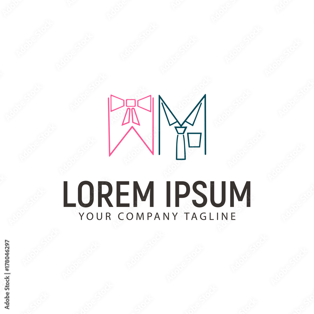 Fototapeta premium woman and man clothes logo design concept template