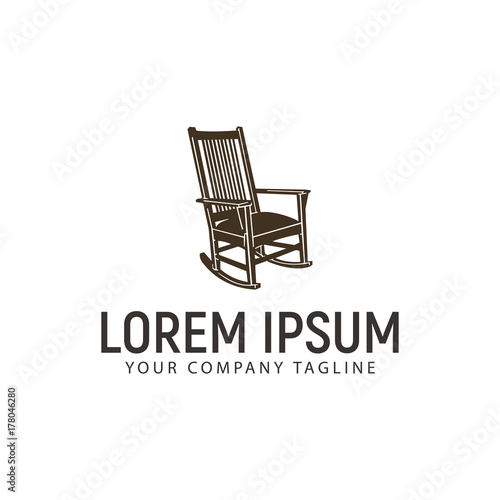 rocking chair logo design concept template