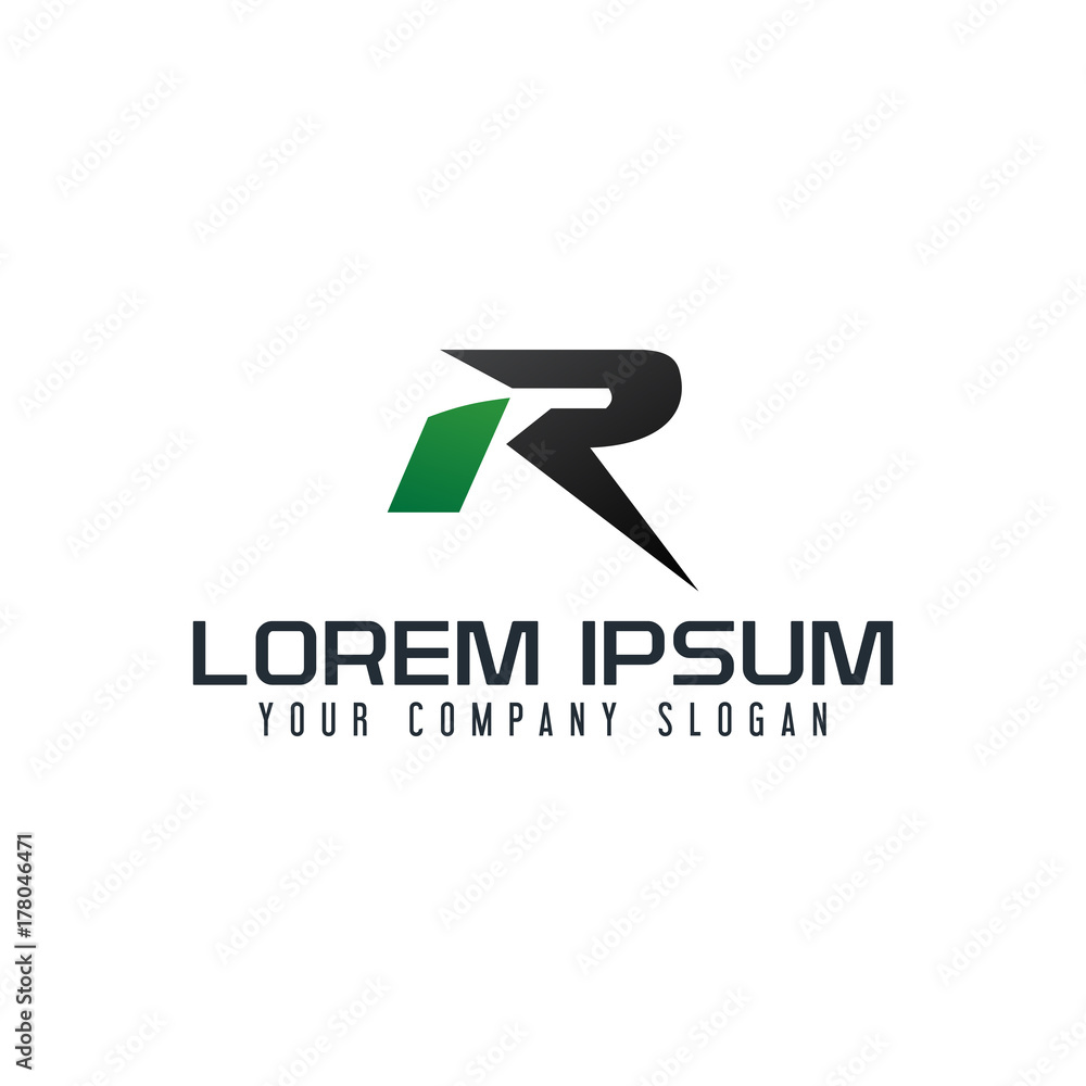 letter R logo. fast speed design concept template letter R logo. fast speed design concept template