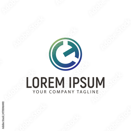 Letter C and T logo design concept template