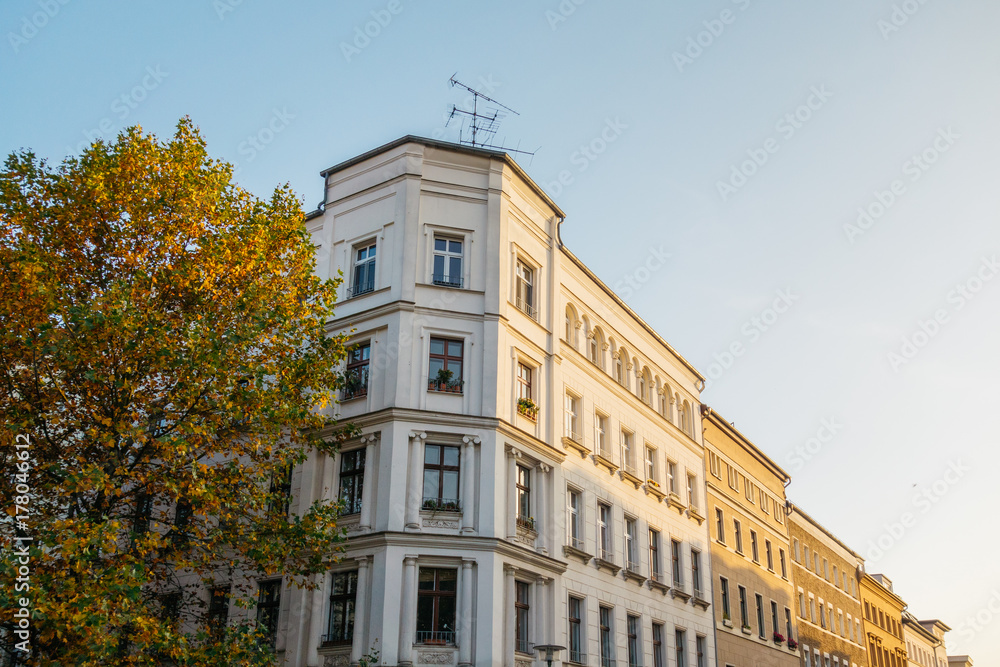 Fototapeta premium beautiful apartment building in autumn