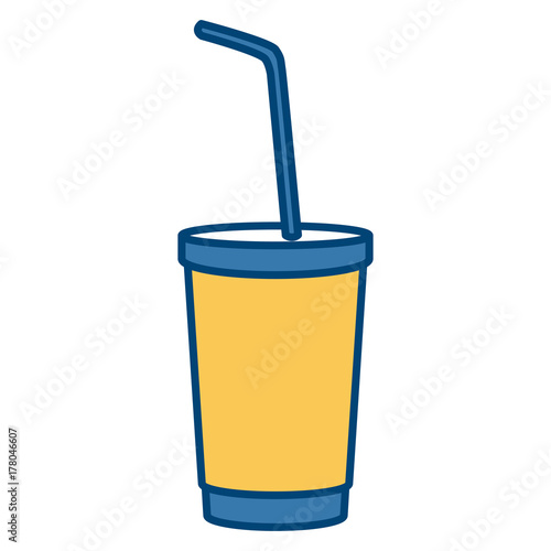 Soda cup with straw icon vector illustration graphic design