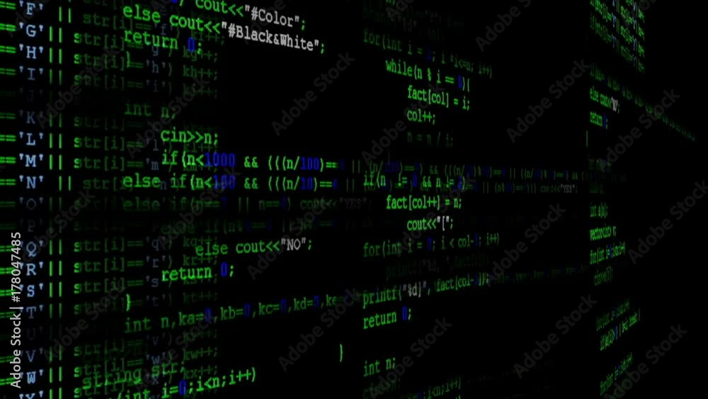 Source code on the monitor screen. Source code on the monitor screen.