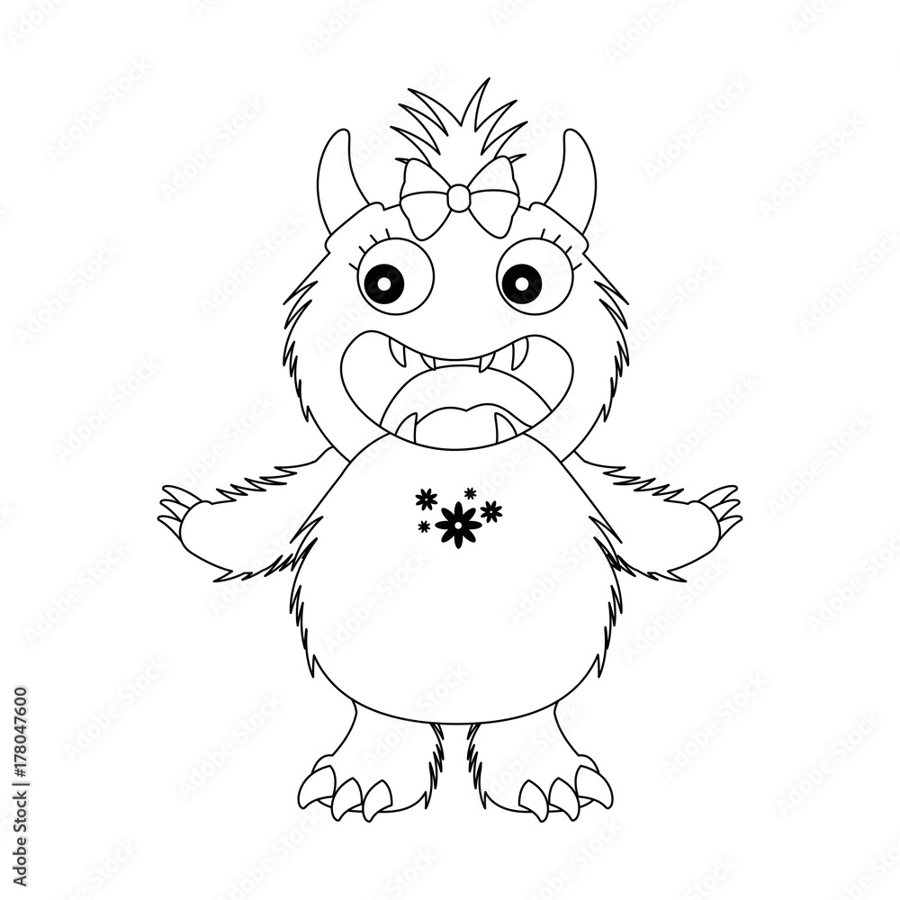 Naklejka premium female furry monster character