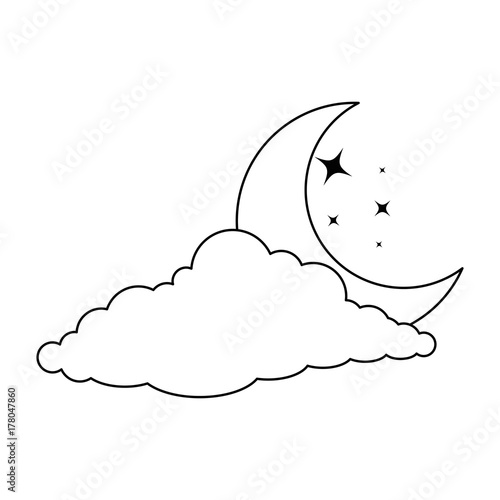 cloud sky with moon