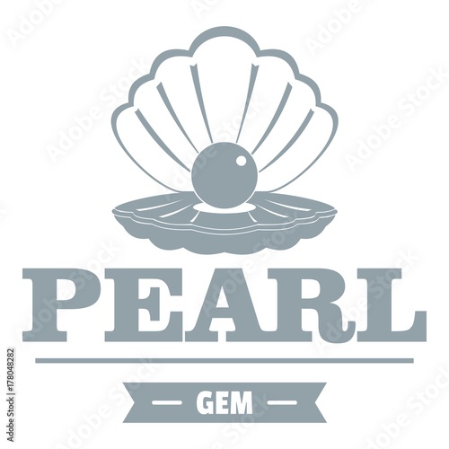 Pearl gem logo, simple gray style