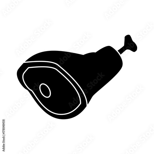 Big pork ham icon vector illustration graphic design