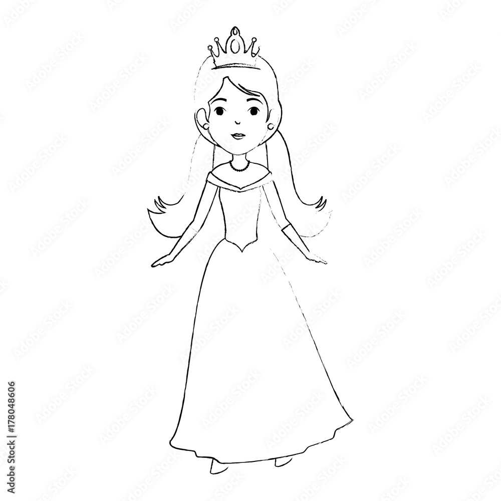 cute fantasy princess character vector illustration design