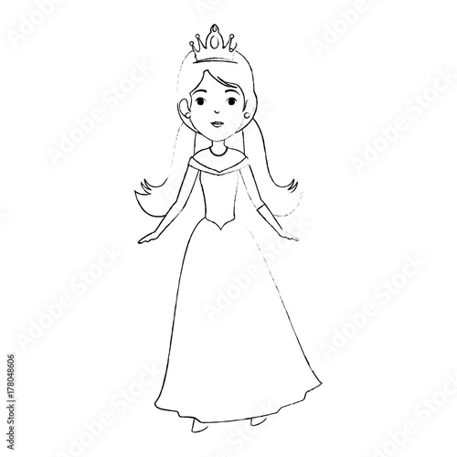 cute fantasy princess character vector illustration design
