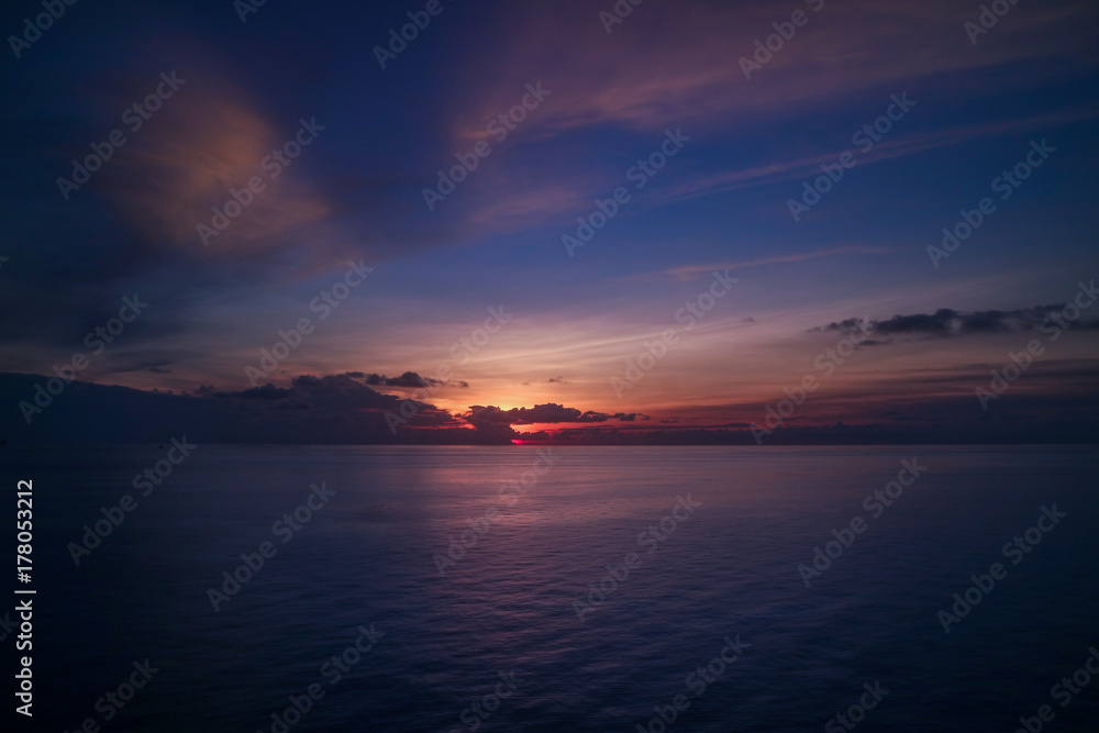 Colorful sunrise in gulf of Thailand Colorful sunrise in gulf of Thailand