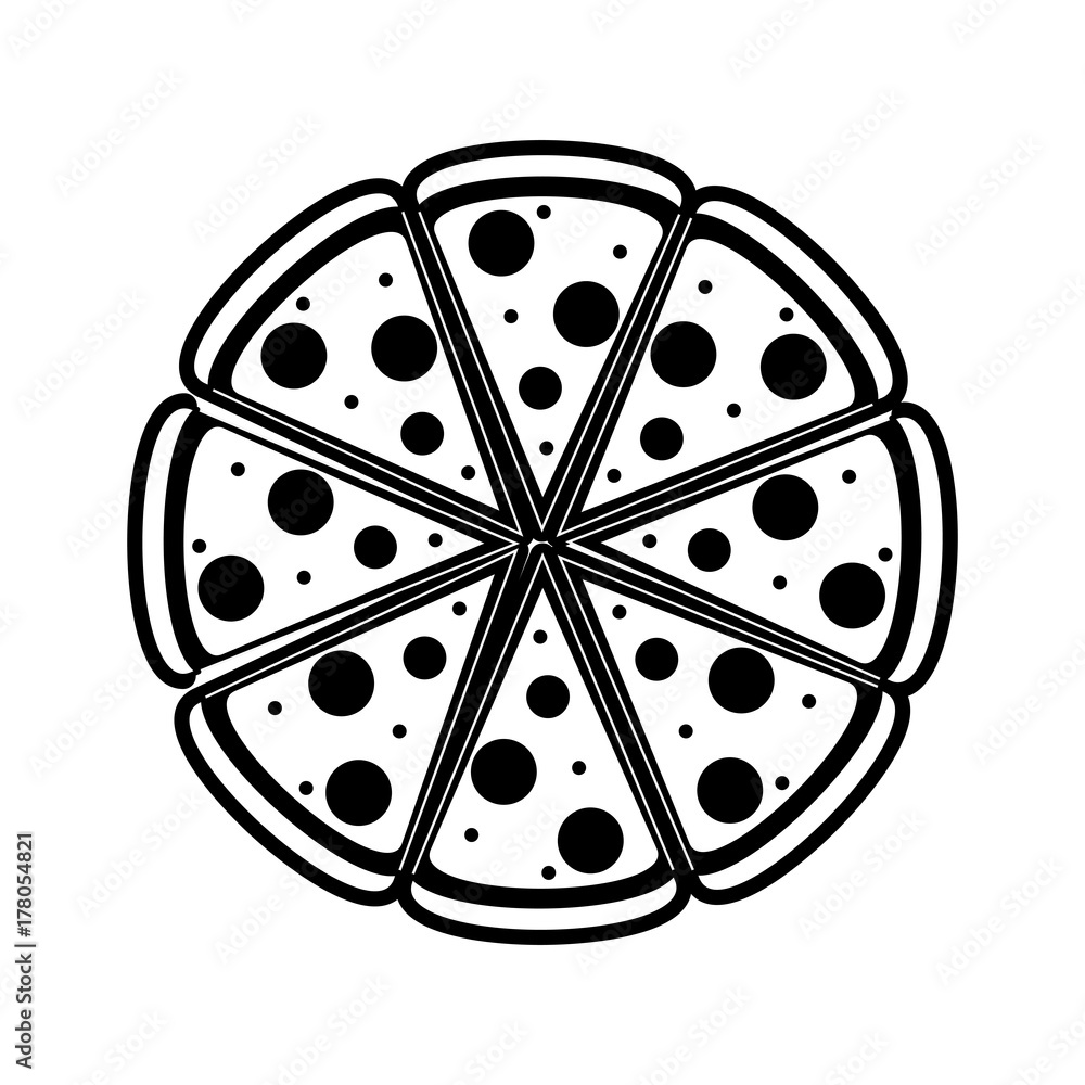 Big pizza food icon vector illustration graphic design Big pizza food icon vector illustration graphic design