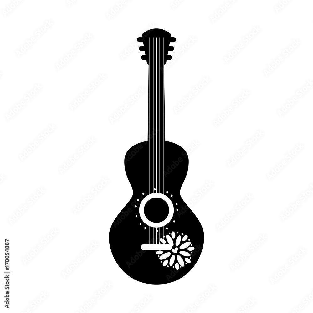 Fototapeta mexican guitar instrument musical carnival design
