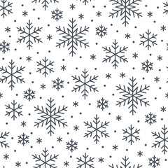 Keuken achterwand Kerstmis motieven patronen Zwart wit sneeuwvlokken lijnpatroon  © nadiinko