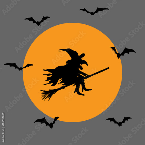 Halloween scary witch background