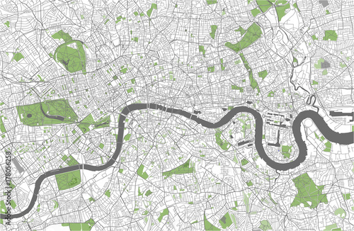 vector map of the city of London, Great Britain