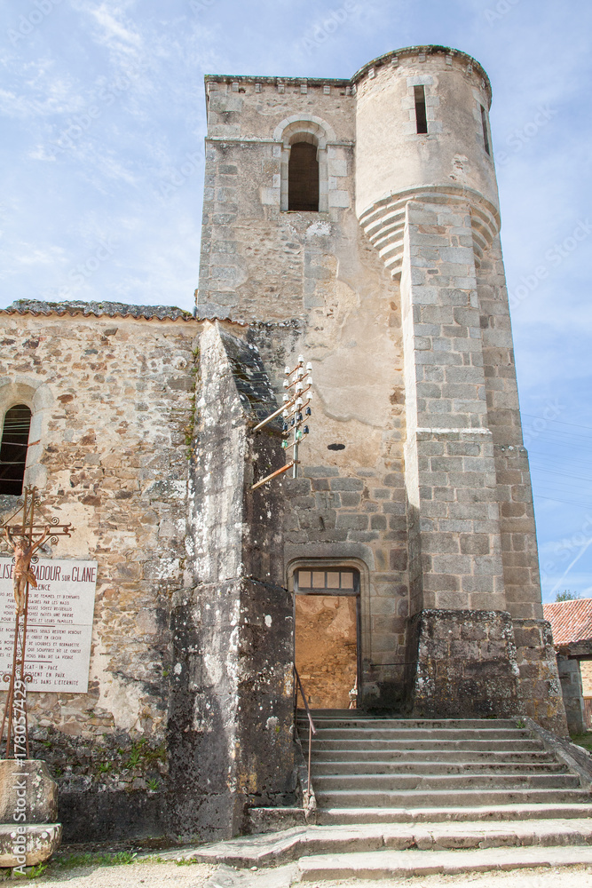 Eglise du village massacré d'Oradour sur Glane, Haute Vienne, Limousin, France