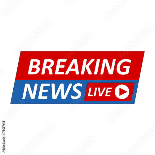 Breaking News Logo, Live Banner.TV news, Mass media design.