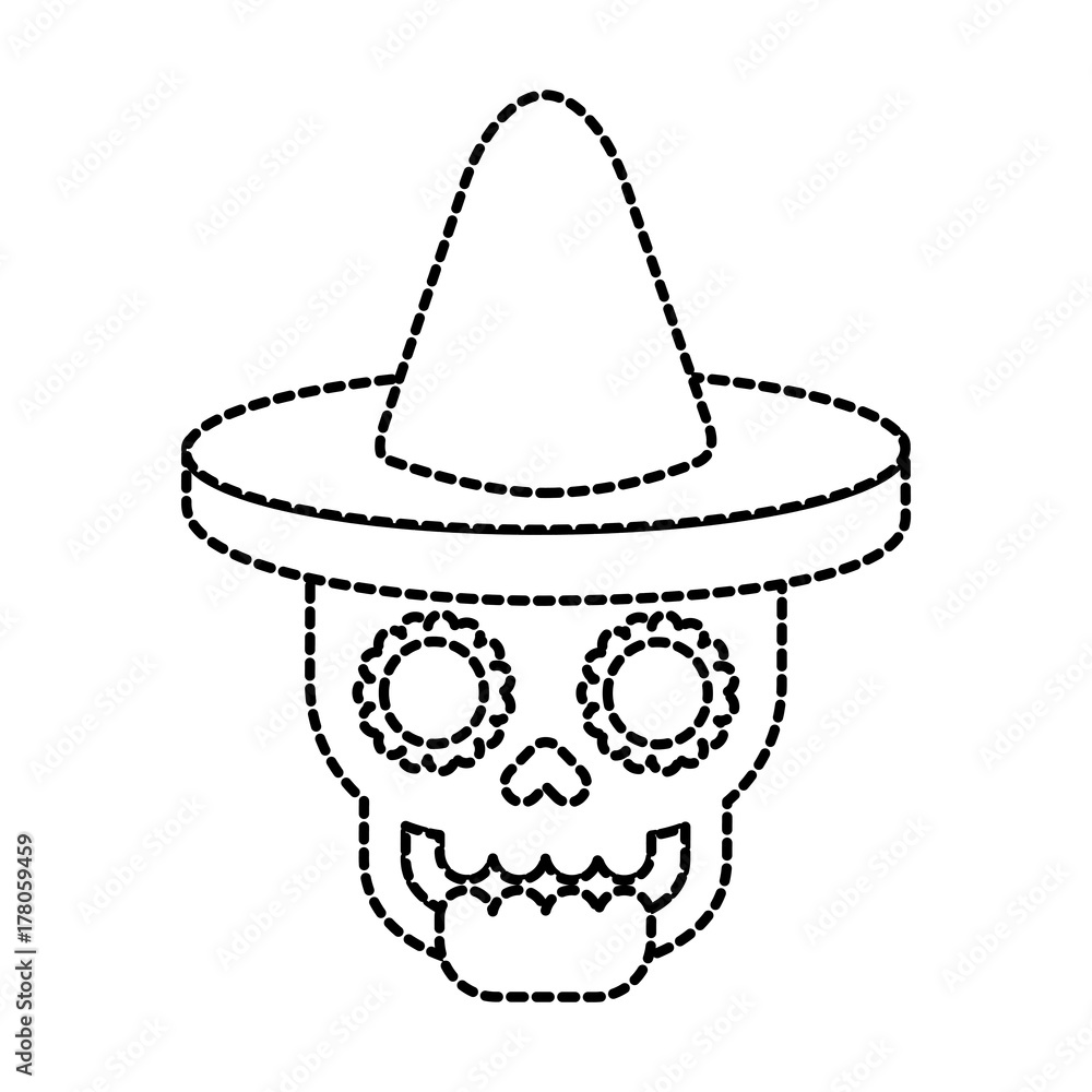 skull in hat day of the dead mexican celebration skull in hat day of the dead mexican celebration