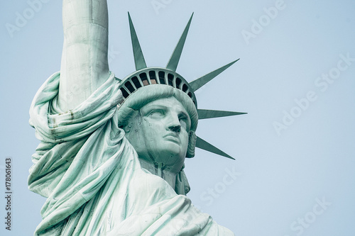 Liberty statue portrait crop from above