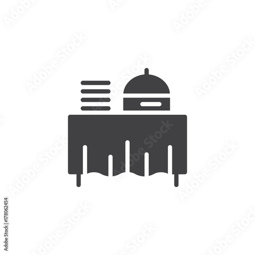 Setout icon vector, filled flat sign, solid pictogram isolated on white. Buffet self service restaurant symbol, logo illustration.