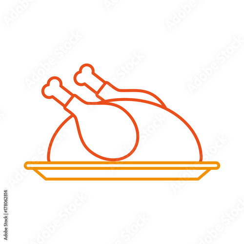 turkey dinner cartoon traditional food for thanksgiving day