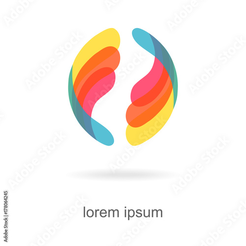 trendy abstract, vibrant and colorful icon, element logo.