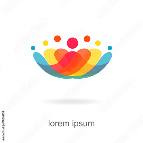 trendy abstract, vibrant and colorful icon, element logo.