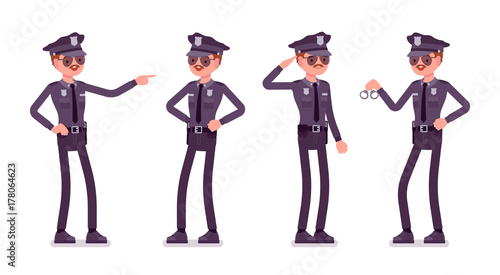 Young happy policeman