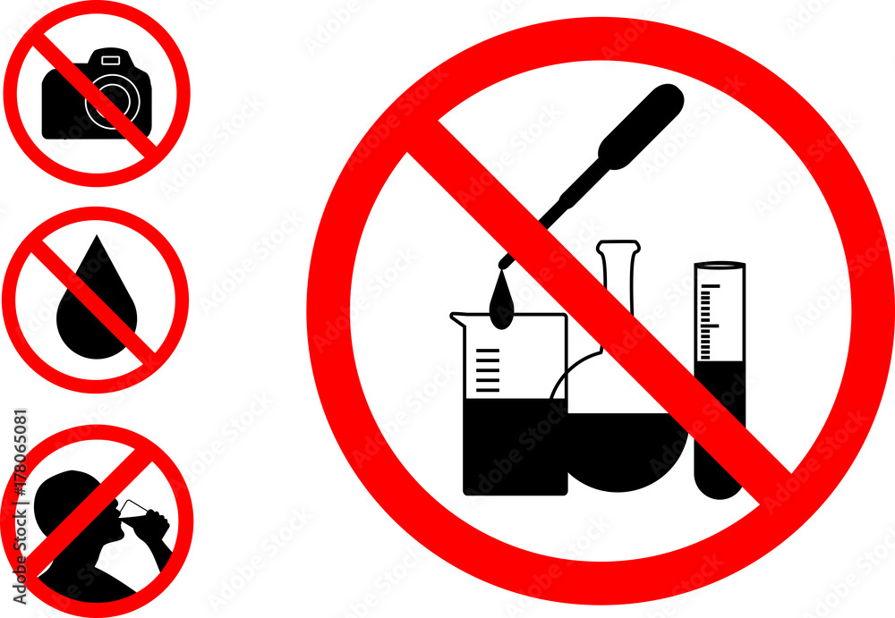 Do not drink, Do not take photos No Chemical mix Stock Vector Adobe Stock