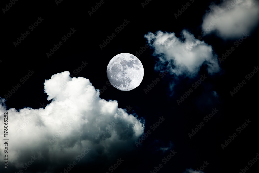 wielki księżyc w tle nocne niebo brak zdjęcia od nasa