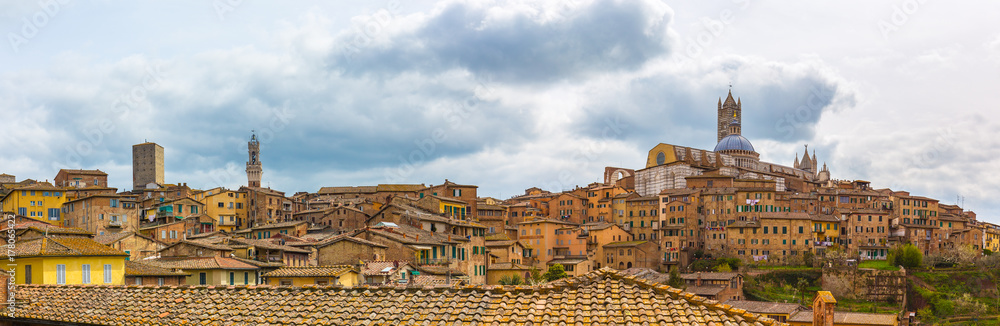 Panorama view of Siena city skyline in Tuscany, Italy