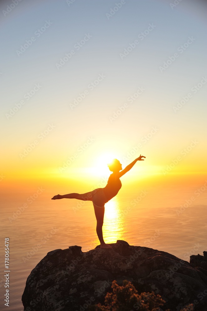 Ballet silhouette during sunset